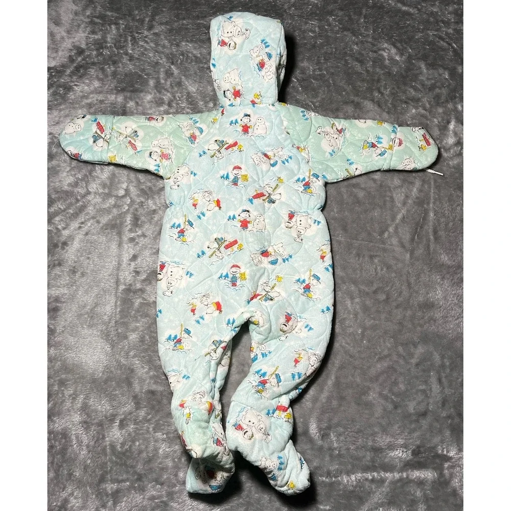 Snoopy Baby Body Suit 9-18 Months Talon Zip Vintage 60's Bodysuit USA Peanuts